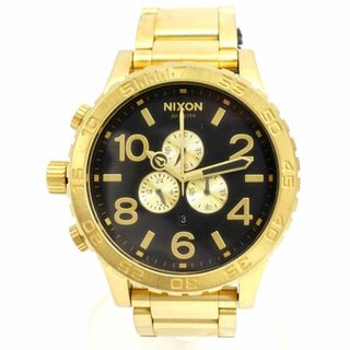 ニクソン(NIXON)のNIXON / ニクソン ◆クロノグラフ 黒文字盤 ゴールドカラー クォーツ 51-30 【メンズ/MEN/男性/ボーイズ/紳士】【腕時計/うでとけい/ウォッチ/Watch】 ブランド【中古】 [0220491998](腕時計(アナログ))