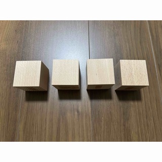 【超美品】木造ブロック 5x5x5cm 4個セット キューブ DIY 工芸 木製