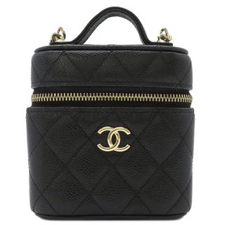 シャネル(CHANEL)のシャネル CHANEL ショルダーバッグ マトラッセ スモール バニティケース キャビアスキン ブラック ゴールド金具 黒 チェーン ポシェット  AP2503 31番【中古】(ショルダーバッグ)