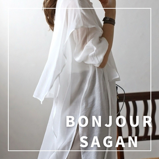 ボンジュールサガン(BONJOUR SAGAN)の"新品・タグ付"バンドカラーデザインシャツワンピース/BONJOUR SAGAN(ロングワンピース/マキシワンピース)