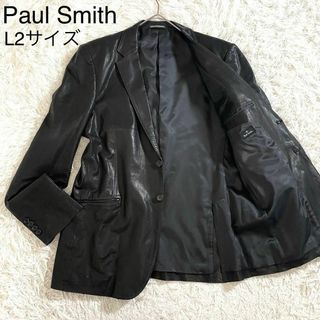 ポールスミス(Paul Smith)の★極美品 ポールスミス テーラードジャケット レザー 2ボタン ブラック L2(レザージャケット)