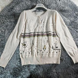 franche lippee - 美品☆フランシュリッペ ニット カーディガン 総柄 アニマル ウール サーカス柄