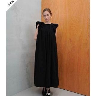 Acka  drape one-piece（black）(ロングワンピース/マキシワンピース)