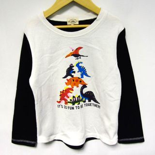 ユナイテッドアローズ 長袖Ｔシャツ トップス 恐竜柄 バイカラー キッズ 男の子用 125サイズ 白×紺 UNITED ARROWS