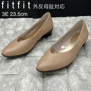 フィットフィット(fitfit)の★極美品 フィットフィット パンプニーカー 外反母趾 Vカット レザー 23.5(ハイヒール/パンプス)