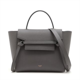 セリーヌ(celine)のセリーヌ ベルトバッグマイクロ レザー  グレー レディース ハンドバッグ(ハンドバッグ)