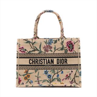 クリスチャンディオール(Christian Dior)のクリスチャンディオール ブックトート ミディアム ストロー  ベージュ レ(トートバッグ)