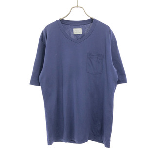 エディフィス(EDIFICE)のエディフィス 日本製 半袖 Vネック Tシャツ 48 ネイビー EDIFICE ポケT メンズ(Tシャツ/カットソー(半袖/袖なし))