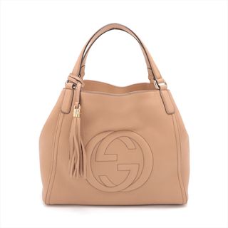 グッチ(Gucci)のグッチ  レザー  ベージュ レディース トートバッグ(トートバッグ)