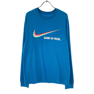 ナイキ(NIKE)の未使用 ナイキ ロゴプリント 長袖 Tシャツ XL ブルー NIKE ロンT The Nike Tee メンズ(Tシャツ/カットソー(七分/長袖))