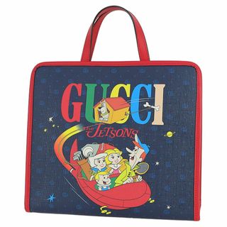 グッチ(Gucci)のグッチ バッグ レディース ガールズ トートバッグ THE JETSONS 宇宙家族ジェットソン コラボ ダブルG スター ネイビー レッド 限定 未使用 14287(トートバッグ)