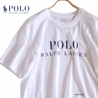 POLO RALPH LAUREN - 【POLO RALPH LAUREN】Tシャツ　ロゴ文字　白　L相当★