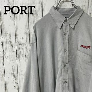 ポート(Port)のPORT USA古着 ビックサイズ ワークシャツ 長袖シャツ 2XL 刺繍(シャツ)