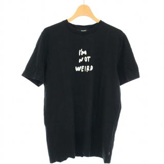 ディーゼル(DIESEL)のディーゼル Tシャツ カットソー 半袖 ロゴ 刺繍 クルーネック S 黒(Tシャツ(半袖/袖なし))