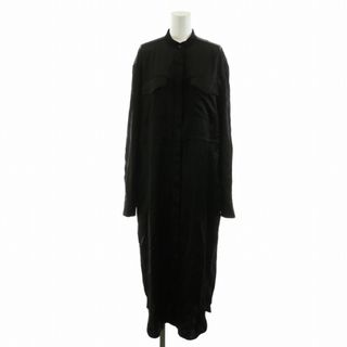 ジルサンダー(Jil Sander)のジルサンダー 21SS シャツワンピース ミモレ ロング 長袖 34 XXS 黒(ロングワンピース/マキシワンピース)