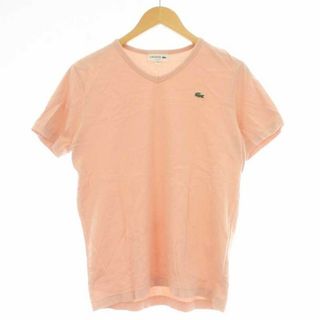 ラコステ(LACOSTE)のLACOSTE SLIM FIT ベーシックVネックTシャツ 半袖 S ピンク(Tシャツ/カットソー(半袖/袖なし))