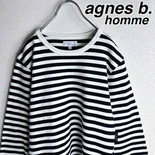 アニエスベー(agnes b.)の美品 agnes b. アニエスベー オム ボーダー ロンT カットソー(Tシャツ/カットソー(七分/長袖))