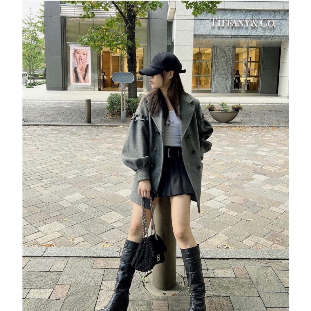 エピヌ　volume wool tailored coat gray volume wool tailored coat charcoal gray | épine