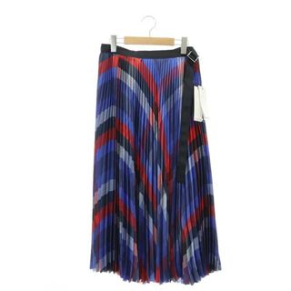 サカイ(sacai)のサカイ 22AW PlaidSkirt ラップスカート ロング チェック 2 青(ロングスカート)