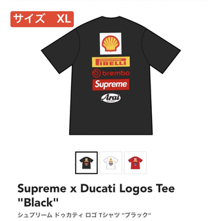 シュプリーム(Supreme)のSupreme x Ducati Logos Tee Black サイズ　XL(Tシャツ/カットソー(半袖/袖なし))