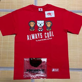 アベイシングエイプ(A BATHING APE)のAPE BAPE KAWS COCA-COLA BABY MILO tシャツ　赤(Tシャツ/カットソー(半袖/袖なし))