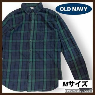 オールドネイビー(Old Navy)のオールドネイビー 長袖シャツ M メンズ ボタンシャツ 古着 ブラックウォッチ(Tシャツ/カットソー(七分/長袖))