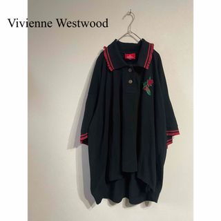 ヴィヴィアンウエストウッド(Vivienne Westwood)のヴィヴィアンウエストウッド　薔薇刺繍　オーバーサイズ　ポロシャツ(カットソー(半袖/袖なし))