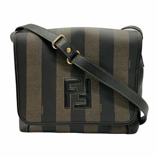 フェンディ(FENDI)のフェンディ FENDI ショルダーバッグ ペカン レザー/PVC ブラック×ブラウン ユニセックス 送料無料【中古】 z1368(ショルダーバッグ)