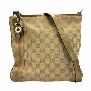 グッチ(Gucci)のグッチ GUCCI ショルダーバッグ GGキャンバス ゴールド×ブラウン ユニセックス 144388 送料無料【中古】 z1375(ショルダーバッグ)