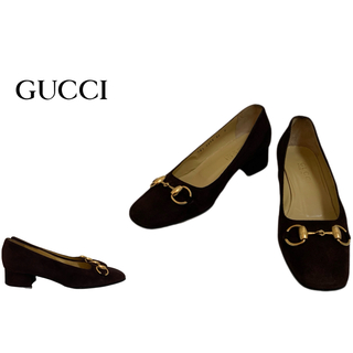 グッチ(Gucci)のGUCCI VINTAGE ITALY製 ホースビット スエードレザーパンプス(ハイヒール/パンプス)