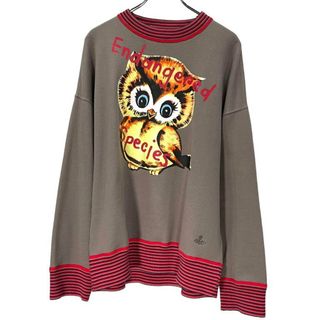 ヴィヴィアンウエストウッド(Vivienne Westwood)のVivienne Westwood MAN 20AW ENDANGERED SPECIES OWL SWEAT SHIRT フクロウプリントリブ切替スウェットシャツ トップス(スウェット)