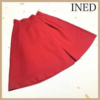 イネド(INED)の【INED】 イネド フレアスカート9 赤 膝丈スカート マキシ丈スカート(ひざ丈スカート)
