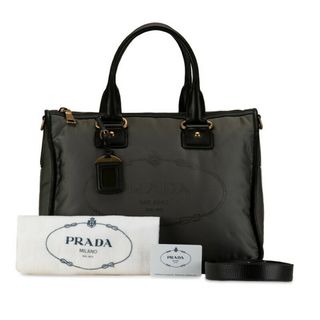 プラダ(PRADA)の美品 プラダ ジャガードロゴ 三角ロゴプレート ハンドバッグ ショルダーバッグ 2WAY BL0748 ナイロン レディース PRADA 【1-0152179】(ハンドバッグ)