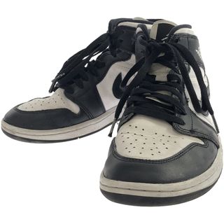 ナイキ(NIKE)のNIKE ナイキ WMNS AIR JORDAN 1 MID WHITE ミッドカットスニーカー DV0991-101 ブラック×ホワイト 26.5cm(その他)