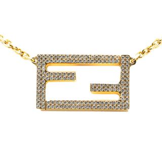 FENDI - フェンディ FF ロゴモチーフ ラインストーン チェーン ネックレス メタル レディース FENDI 【1-0152862】