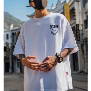 【残りわずか】XL 半袖 ビッグシルエット ストリート 白 バックプリント 韓国(Tシャツ/カットソー(半袖/袖なし))