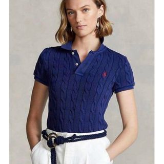 POLO RALPH LAUREN ケーブルニット ポロシャツ(ニット/セーター)