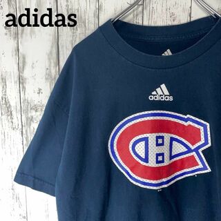 アディダス(adidas)のadidas USA古着 NHL モントリオールカナディアンズ Tシャツ L 紺(Tシャツ/カットソー(半袖/袖なし))