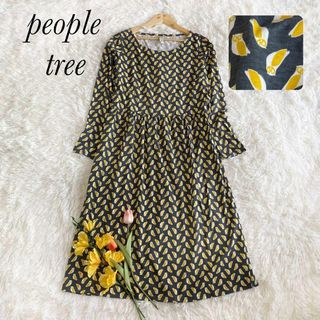 ピープルツリー(People Tree)のpeople tree ワンピース　オーガニックコットン　インド綿　フクロウ(ロングワンピース/マキシワンピース)