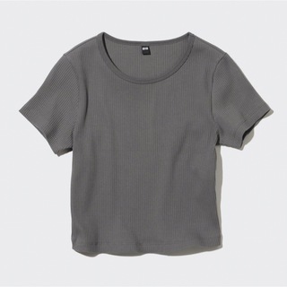 ユニクロ(UNIQLO)のユニクロ　ショート丈　リブTシャツ　クロップド(Tシャツ(半袖/袖なし))