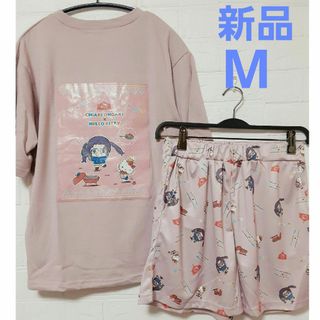 ハローキティ(ハローキティ)の新品 キティちゃん レディース M Tシャツ 半ズボン セットアップ(Tシャツ(半袖/袖なし))