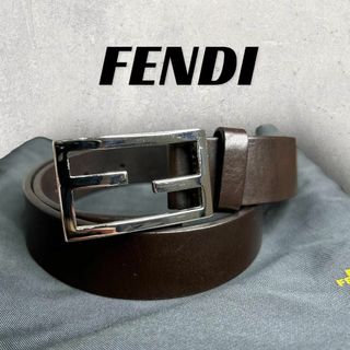 フェンディ(FENDI)の【852】美品！フェンディ　ベルト　ブラウン　FF金具　マンマ(ベルト)