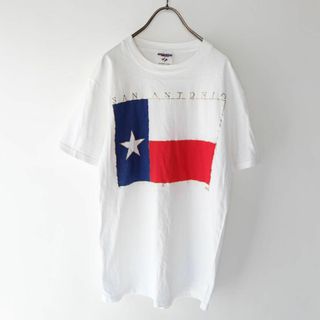 USA製 90s vintage 古着 フラッグ 国旗 ビッグプリント tシャツ(Tシャツ(半袖/袖なし))