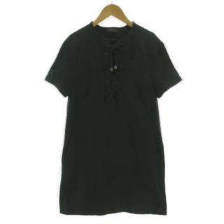 トップショップ(TOPSHOP)のトップショップ ワンピース レースアップ ひざ丈 グリーン 深緑 Sサイズ相当(ひざ丈ワンピース)