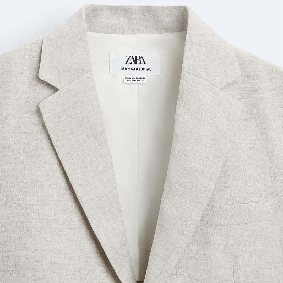 ZARA - 未使用品! ZARA リネン ジャケット 格安 M-Lサイズの ZARA - 未使用品! ZARA リネン ジャケット 格安 M-Lサイズの