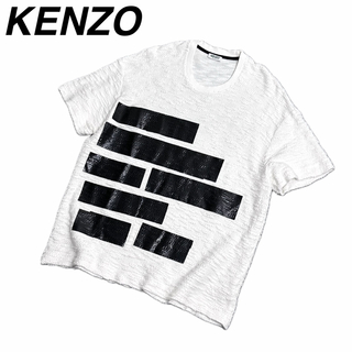 KENZO ケンゾー テープデザイン 綿麻 ツイード Tシャツ