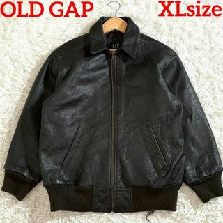 ギャップ(GAP)の☆美品 希少☆OLD GAP レザーブルゾン XL アメカジ バイク 黒(レザージャケット)