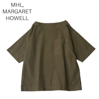 MARGARET HOWELL - MHL PAPER COTTON T-SHIRT ポケット　プルオーバーシャツ