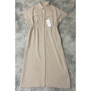 新品タグ付き♡soeju ロングシャツワンピース　ベージュ(ロングワンピース/マキシワンピース)