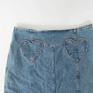 ITALY製 y2k BLUE GIRL JEANS ハート デニム ミニスカ(ミニスカート)